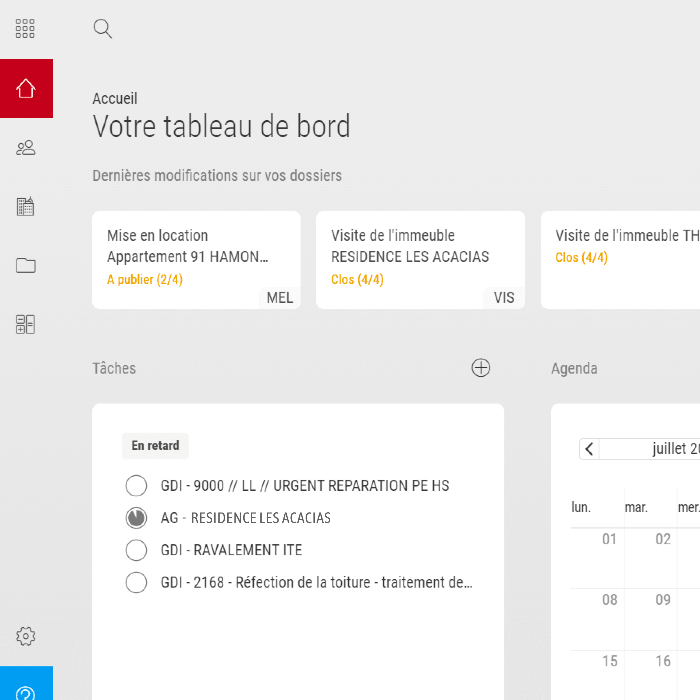 screen tableau de bord Powimo