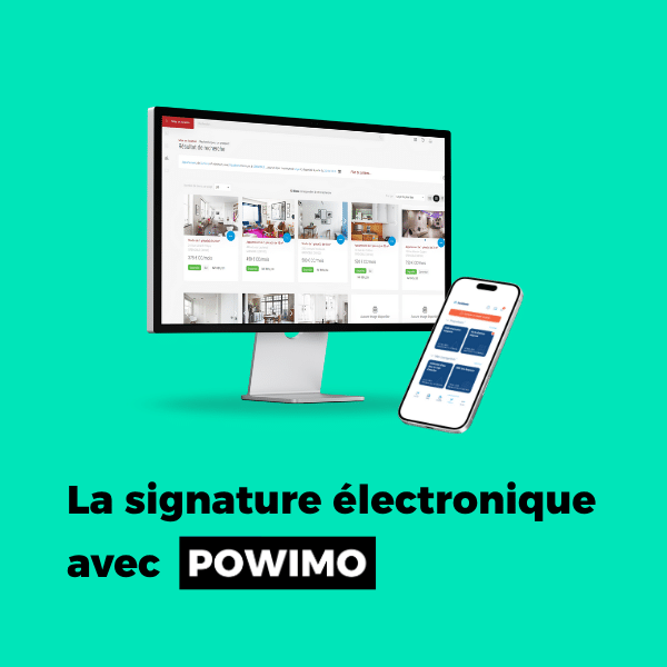 écran logiciel immobilier professionnel permettant la signature électronique