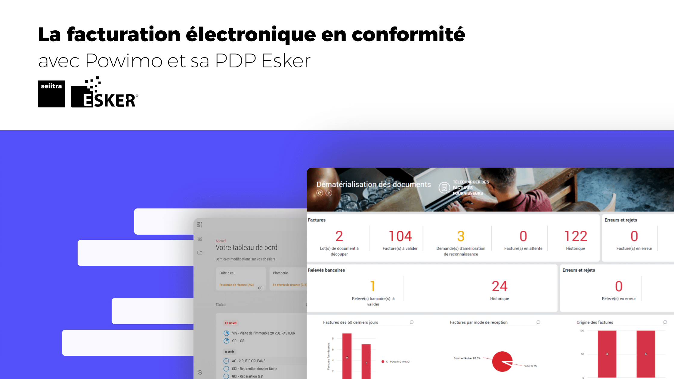 Powimo conforme à la facturation électronique grâce à sa plateforme de dématérialisation partenaire Esker